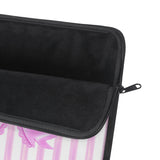 Orchid Lilac Damask Bow - Laptop Sleeve
