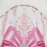 Princess Pink Damask Bow - Shower Curtains