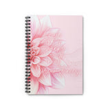 Spiral Notebook (Small) - Pink Dahlia Glitter - Give Thanks in all Circumstances
