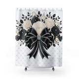 Ivory Noir Couture Diamond Bow - Shower Curtains