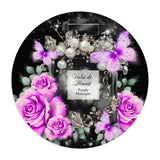 Mouse Pad - Purple Midnight Roses - Perfume Bottle Black