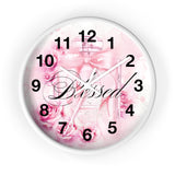 Wall Clock - Pink & Blush Perfume Bottle - Blessed Black