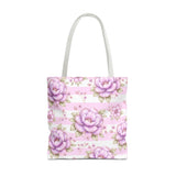 Lilac Sugar Blossom Stripes - Tote Bag