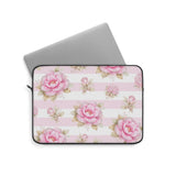 Pink Sugar Blossom Stripes - Laptop Sleeve