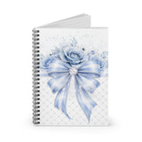 Blue Couture Diamond Bow - Spiral Notebook