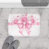 Pink Couture Diamond Bow - Bath Mat