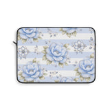 Powder Blue Sugar Blossom Stripes - Laptop Sleeve