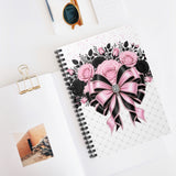 Pink Noir Couture Diamond Bow - Spiral Notebook