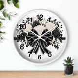 Ivory Noir Couture Diamond Bow - Wall Clock