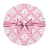 Mouse Pad-Glam Pink Mauve Bow-White Damask Diamonds