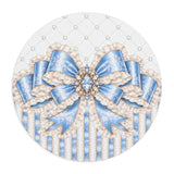 Celestial Blue Diamond | Damask Bow Couture - Mouse Pad