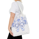 Ethereal Blue Diamond Bow - Tote Bag