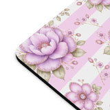 Lilac Sugar Blossom Stripes - Mouse Pad