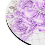 Lavender Lace Diamond Bow - Mouse Pad