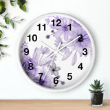 Wall Clock-Purple Floral Watercolor