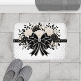 Ivory Noir Couture Diamond Bow - Bath Mat