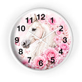 Blushing Rose Equestrian Horse - Wall Clock