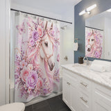 Blushing Lavender Equestrian Horse - Shower Curtains