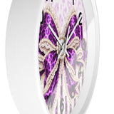 Purple Leopard Bow Couture - Wall Clock