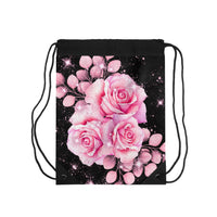 Drawstring Bag - Rosabella Bloom - Black