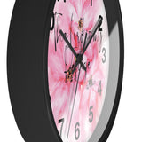 Wall Clock - Pink Passion Watercolor Plumeria - The Lord is my Refuge (Faith)