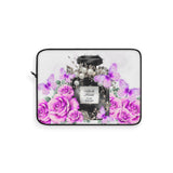 Laptop Sleeve - Purple Midnight Roses - Perfume Bottle White