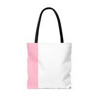 Tote Bag-Pink Floral Blossoms-Pink & White