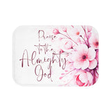 Pink Flower Bouquet - Praise Almighty God - Bath Mat (Faith)