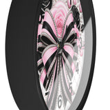 Pink Noir Couture Diamond Bow - Wall Clock