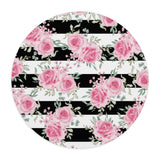 Pretty Pink Roses -Black Stripes - Mouse Pad