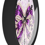 Purple Leopard Bow Couture - Wall Clock