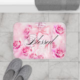 Bath Mat - Pink & Blush Perfume Bottle - Blessed Black