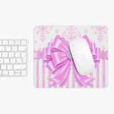 Orchid Lilac Damask Bow - Mouse Pad