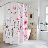 Pink Flower Bouquet - Praise Almighty God - Shower Curtains (Faith)