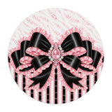 Black & Pink Ruffle Bow | Pink Zebra Print - Mouse Pad