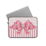 Pink Leopard Bow Couture- Laptop Sleeve