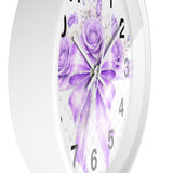 Purple Couture Diamond Bow - Wall Clock