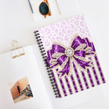 Purple Leopard Bow Couture - Spiral Notebook