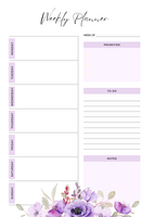 2024  Printable Planner/Calendar-Lush Purple Floral