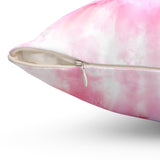 Square Pillow - Pink Passion Watercolor Plumeria - The Lord is my Refuge (Faith)