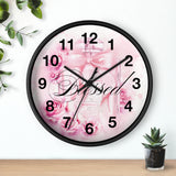 Wall Clock - Pink & Blush Perfume Bottle - Blessed Black