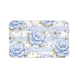 Powder Blue Sugar Blossom Stripes - Bath Mat