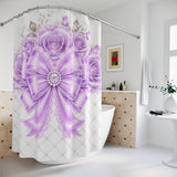 Lavender Lace Diamond Bow - Shower Curtains