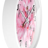 Wall Clock - Pink Passion Watercolor Plumeria - The Lord is my Refuge (Faith)