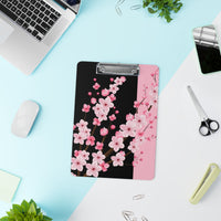 Clipboard-Pink Floral Blossoms-Pink & Black