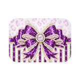 Purple Leopard Bow Couture - Bath Mat