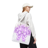 Lavender Lace Diamond Bow - Tote Bag