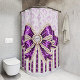 Purple Leopard Bow Couture - Shower Curtains