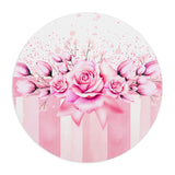 Mouse Pad -  Blush Ribbons & Roses - Glam Watercolor Floral Stripes