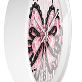 Ballet Pink Black Ruffle Leopard Bow Couture - Wall Clock